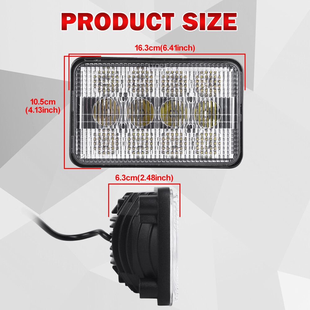 60W LED Headlight Hi/Lo Beam For John Deere 7210,7410,7510,7610,7710,7810,5105 +