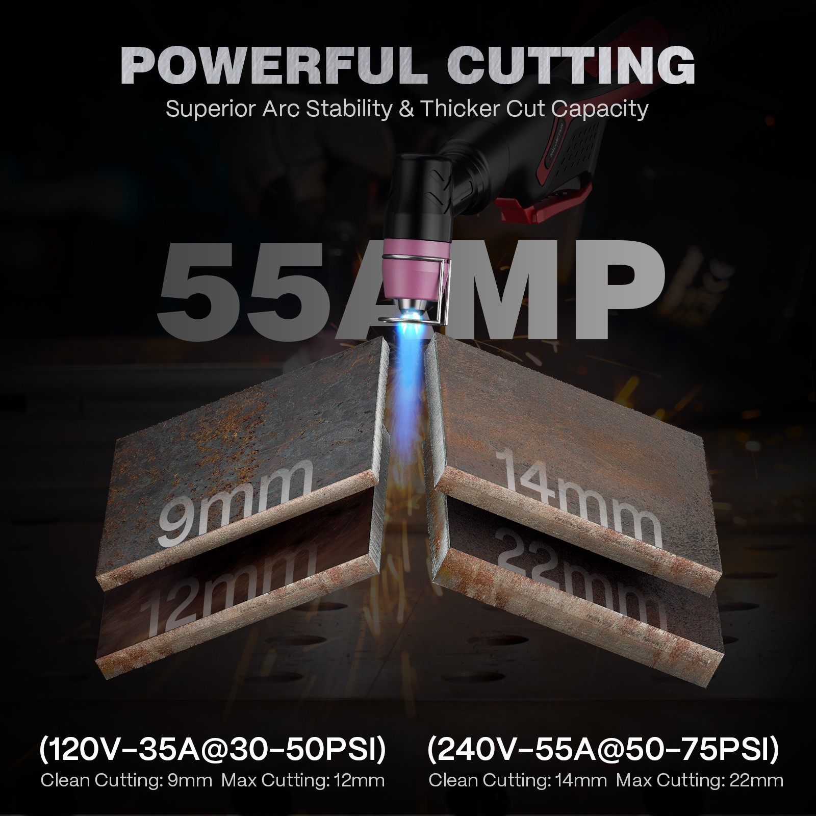 ARCCAPTAIN iControl CUT55 Prolux Plasma Cutter Non-Touch Pilot Arc 120V/240V New