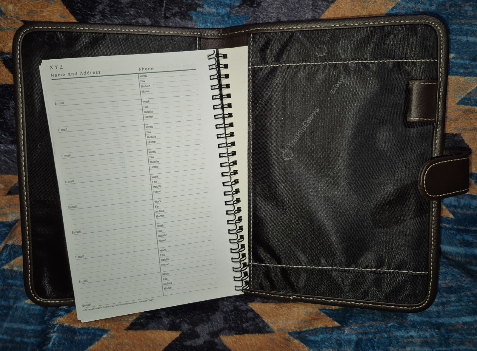 🔥New! Franklin Covey Chocolate Synthetic Leather Organizer Planner 7″ x 9″