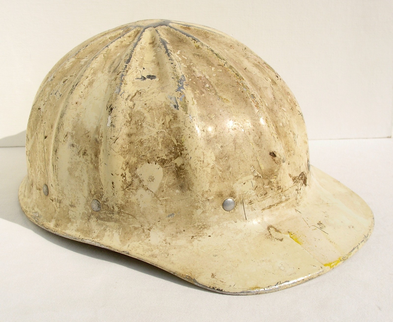 Vintage Fibre Metal Super Lite White Aluminium Hard Hat w/Liner