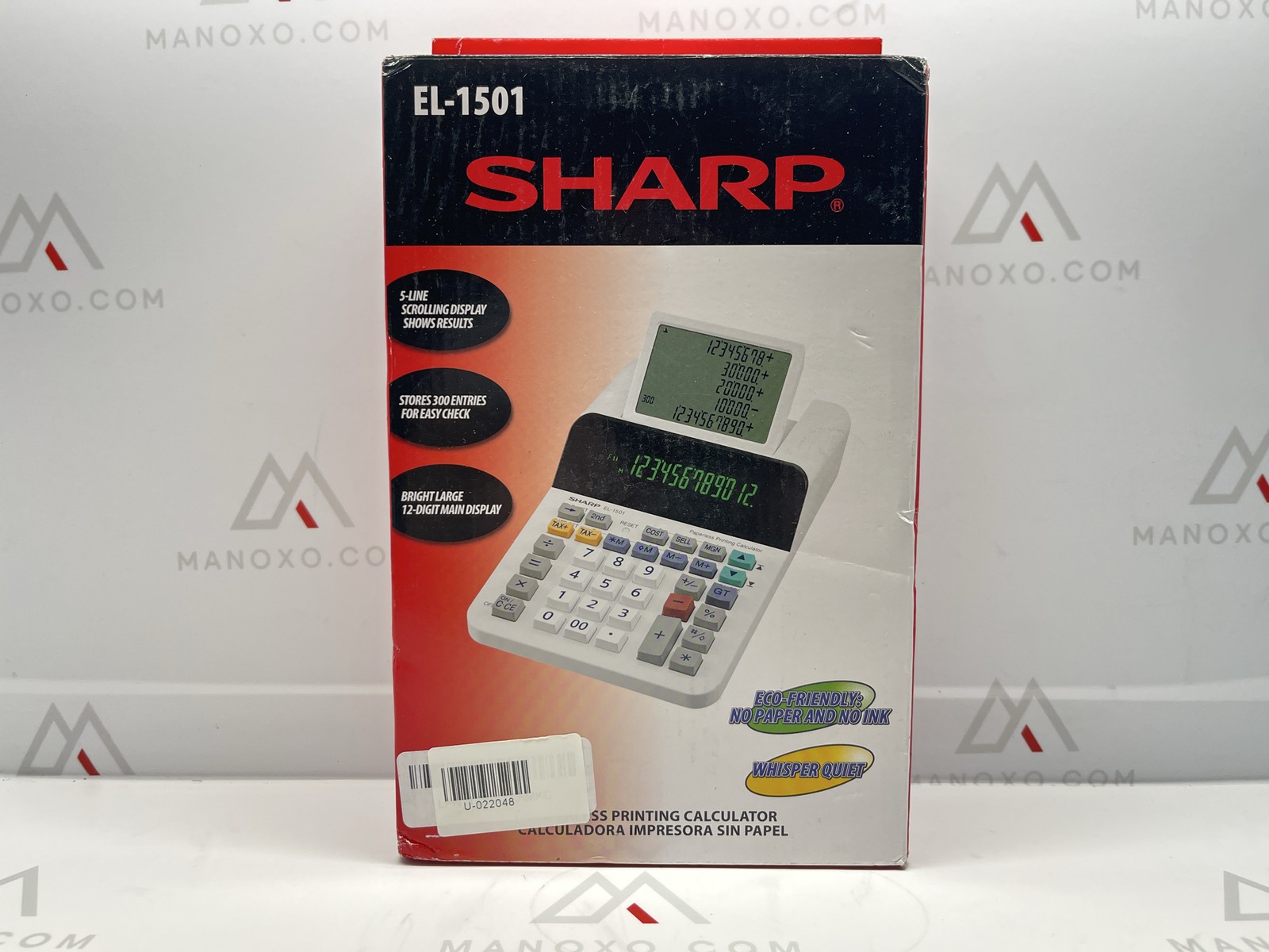 Sharp El-1501 Compact Cordless Paperless Large 12-Digit Display Deskto