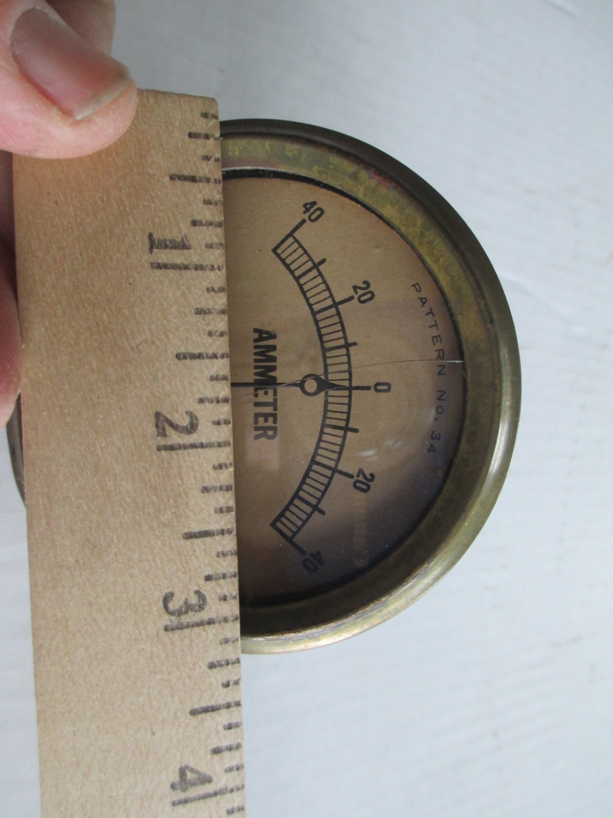 JEWELL Electrical Pattern No. 34 Ammeter 40 Amps Vintage Panel Meter B45