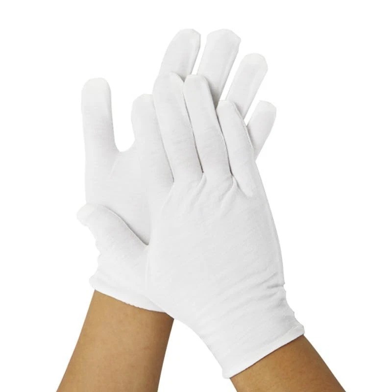 3 Pairs White Cotton Gloves Moisturizing SPA Eczema Work Liner Inspection