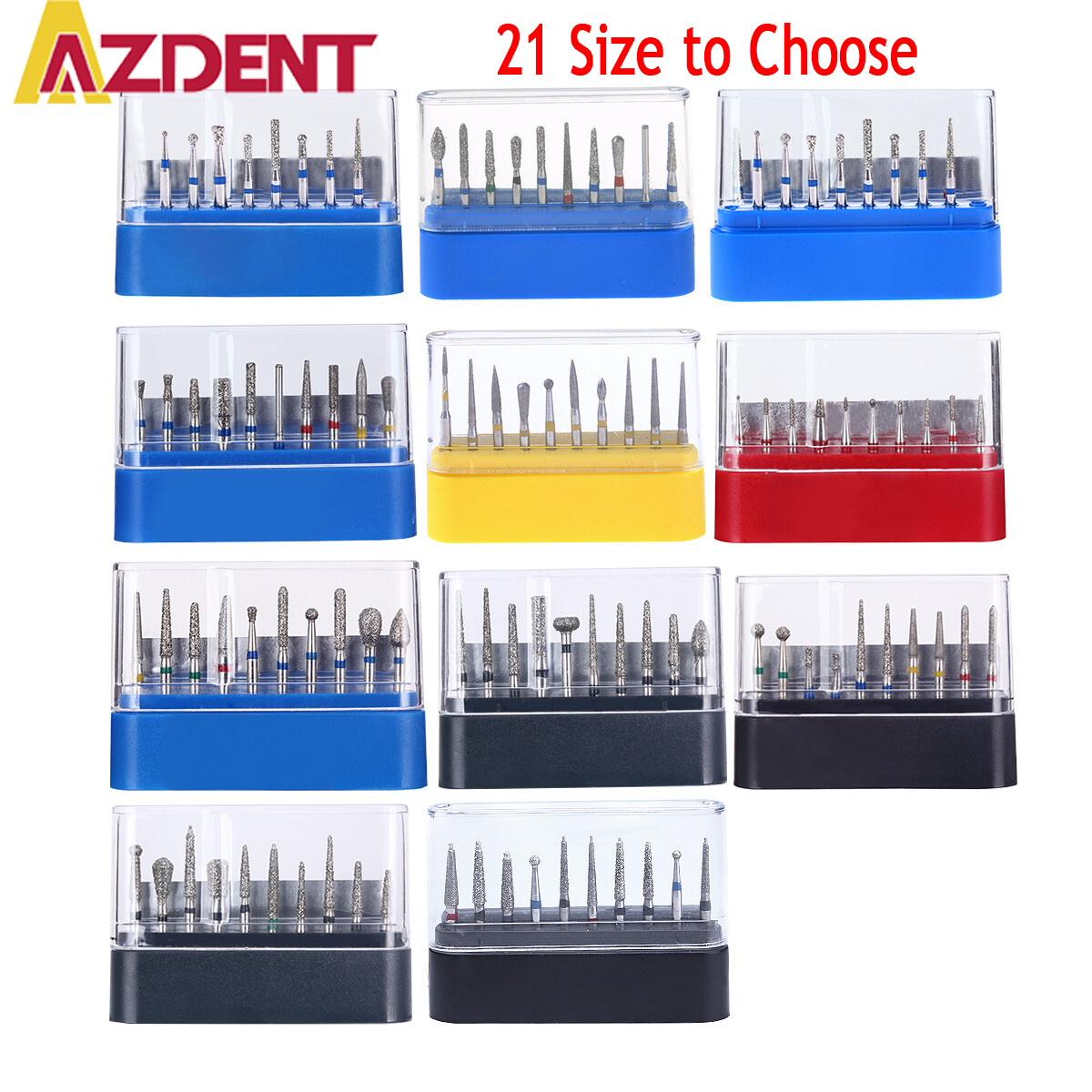 AZDENT Dental Diamond FG Burs Dills Composite/Polishing For High Speed Handpiece