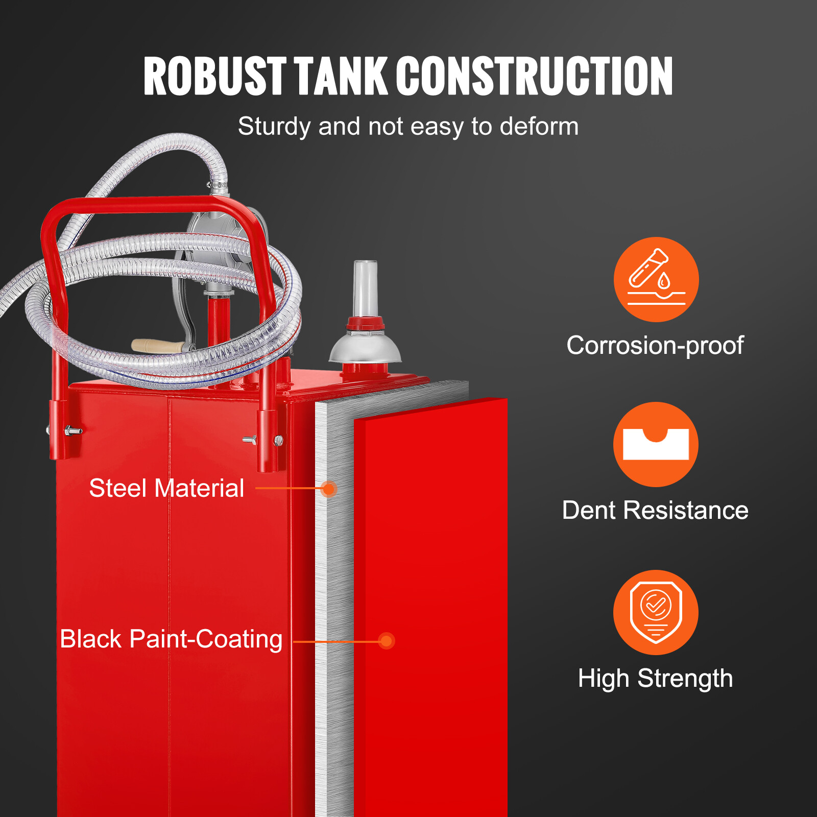 30 Gallon Gas Fuel Diesel Caddy Transfer Tank Container w/ Rotary Pump 10ft Hose