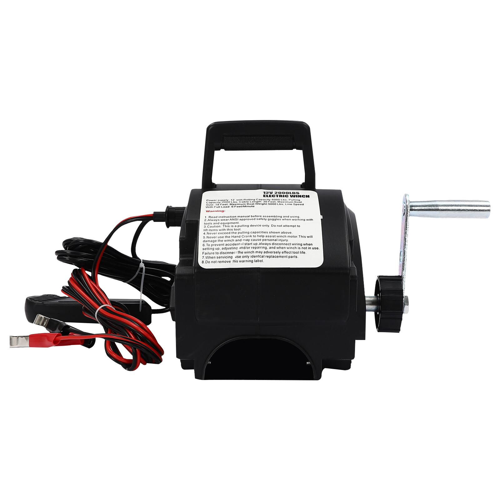 Portable Electric Winch 12V 2000LBS Steel Cable ATV UTV Wireless Remote Control