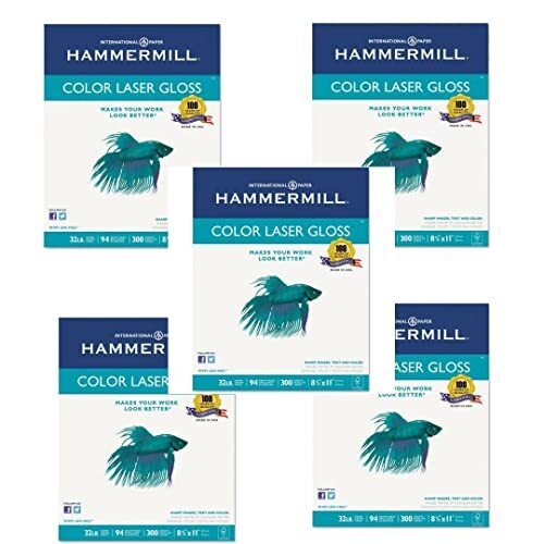 Hammermill Laser Gloss Bright White Paper -32 lbs, 8.5″ x 11″, 1500 Pack
