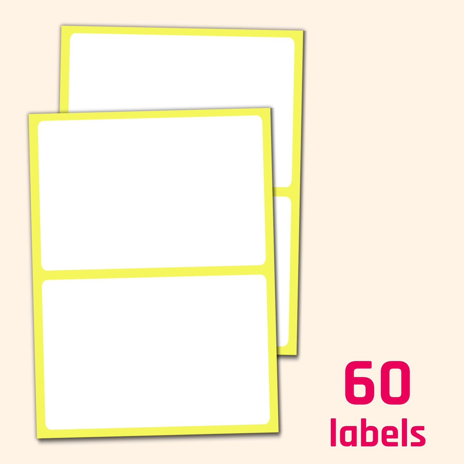 4″ x 6″ – Large Labels for Storage Bins Organizing, Big 60 Pieces, White