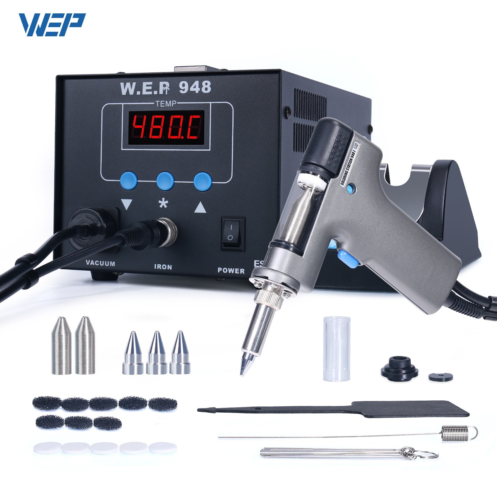 WEP 948D-III Desoldering Station 230W Vacuum Pump Digital Soldering Station