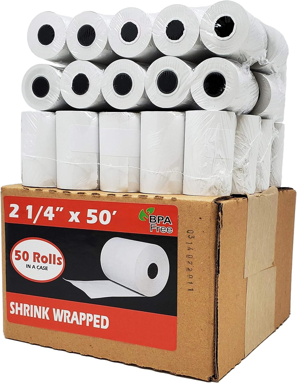 Thermal Receipt Paper Rolls 2 1/4 x 50ft, BPA Free, Recyclable for POS Machines