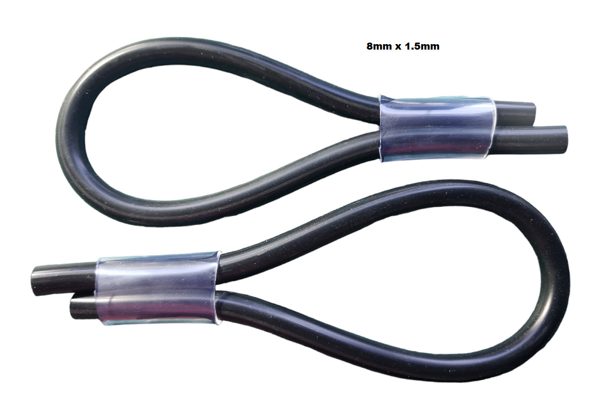 2 Conductive Rubber Loops Big Adjustable Tubing – For Tens Estim Erostek 8mm OD