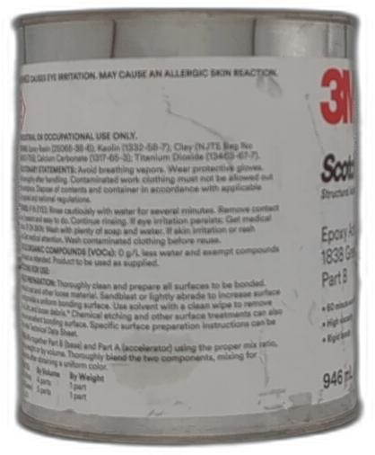 3M Scotch-Weld Epoxy Adhesive 1838, Green, PART B ONLY