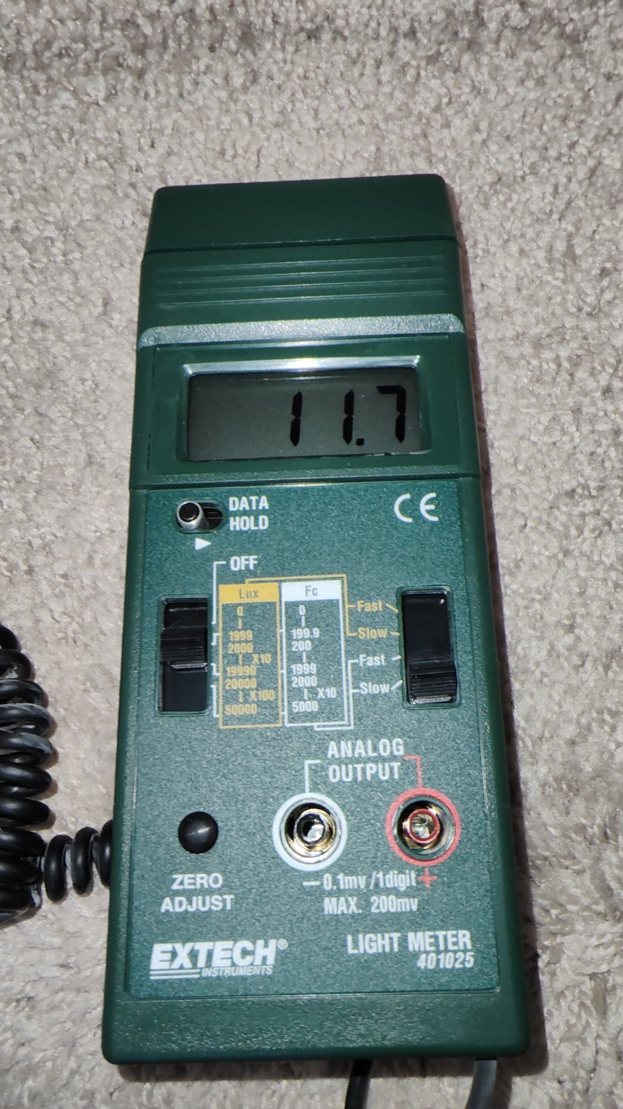 Extech 401025 Digital Light Meter 0-5000 Foot Candles. Works.Excellent Condition