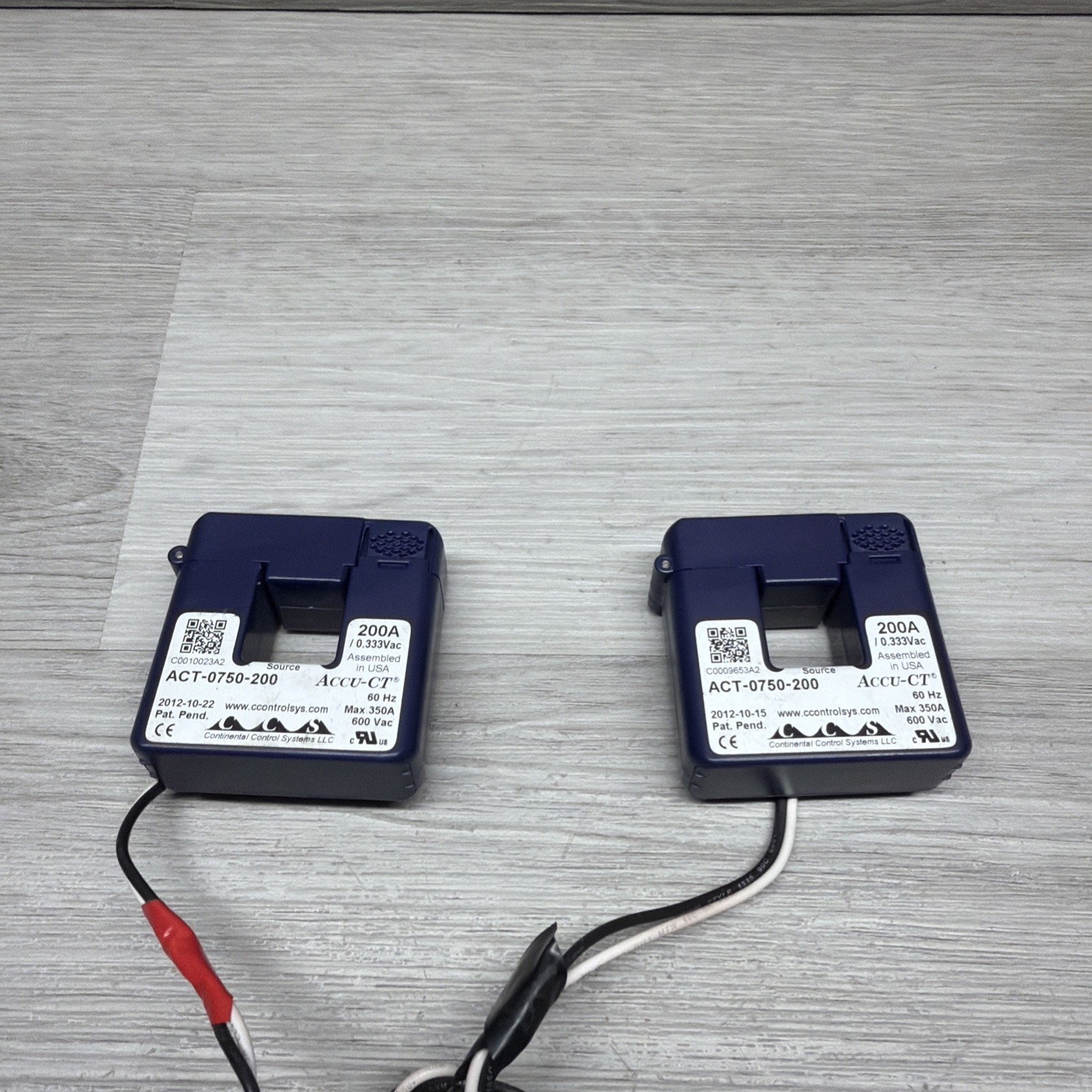 Lot Of 2 CCS ACT-0750-200 Accu-CT Split Core Current Transformer, 200 Amp 0.333V