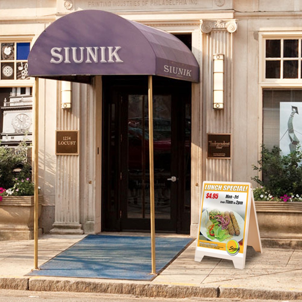 InstaHibit Double Sided Signboard Folding Display Sandwich Board Sidewalk Sign