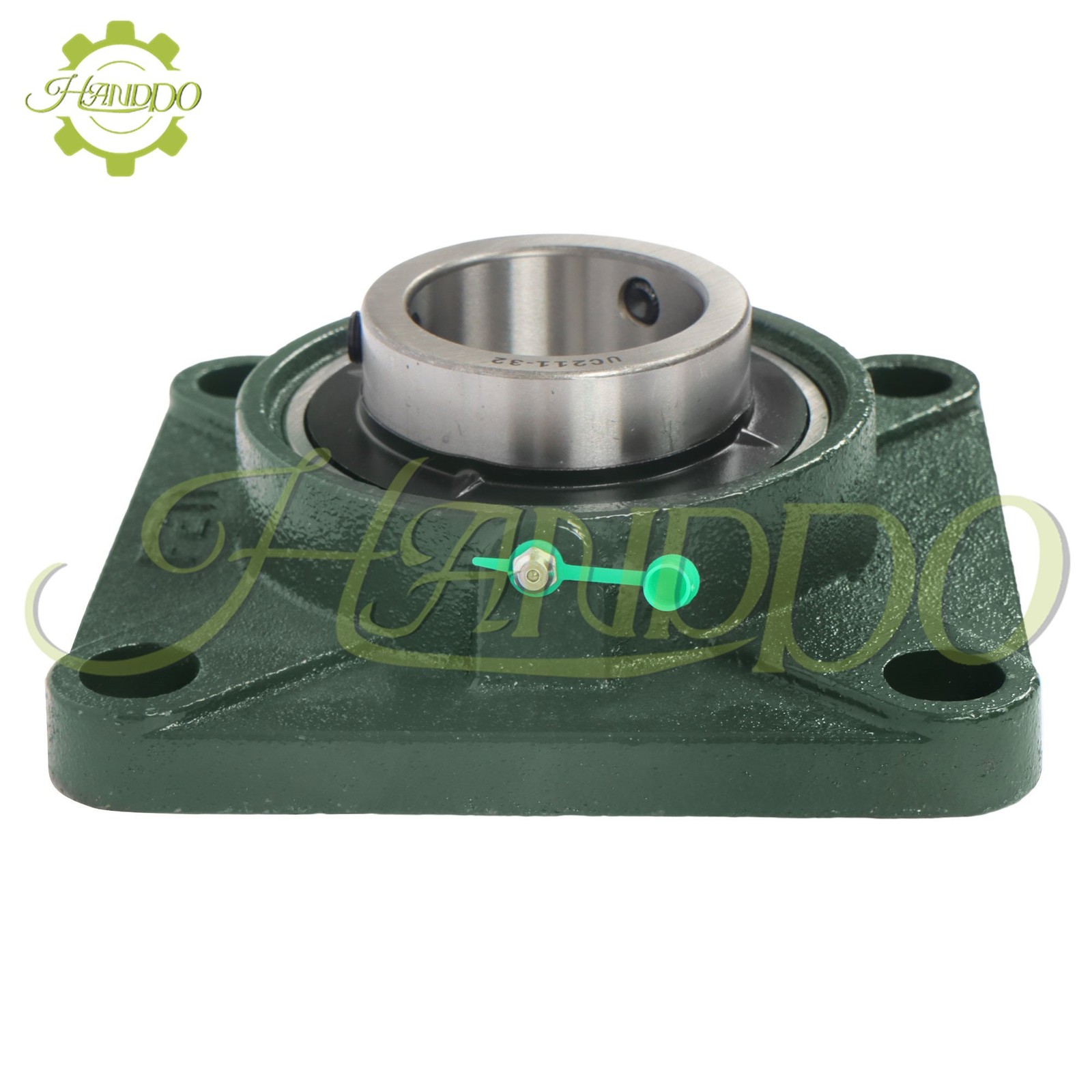 2 PCS 2″ Bore UCF211-32 Pillow Block Flange Bearing Cast Iron 4 Bolt Solid Base