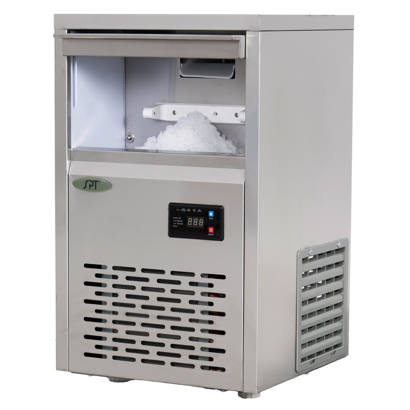SPT SZB‑42 Automatic Flake Ice Maker, 88 lbs/day, Stainless Steel, Water Filter
