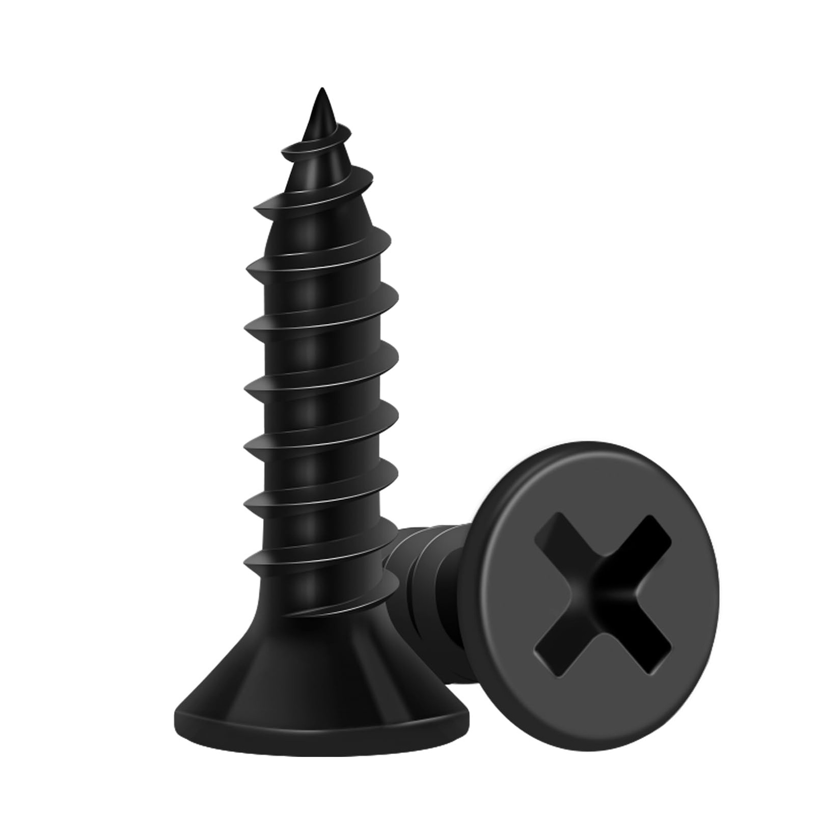 Wood Screws 5/8 Inch, 100 PCS Premium Flat Head Phillips Black Wood Screws, S…