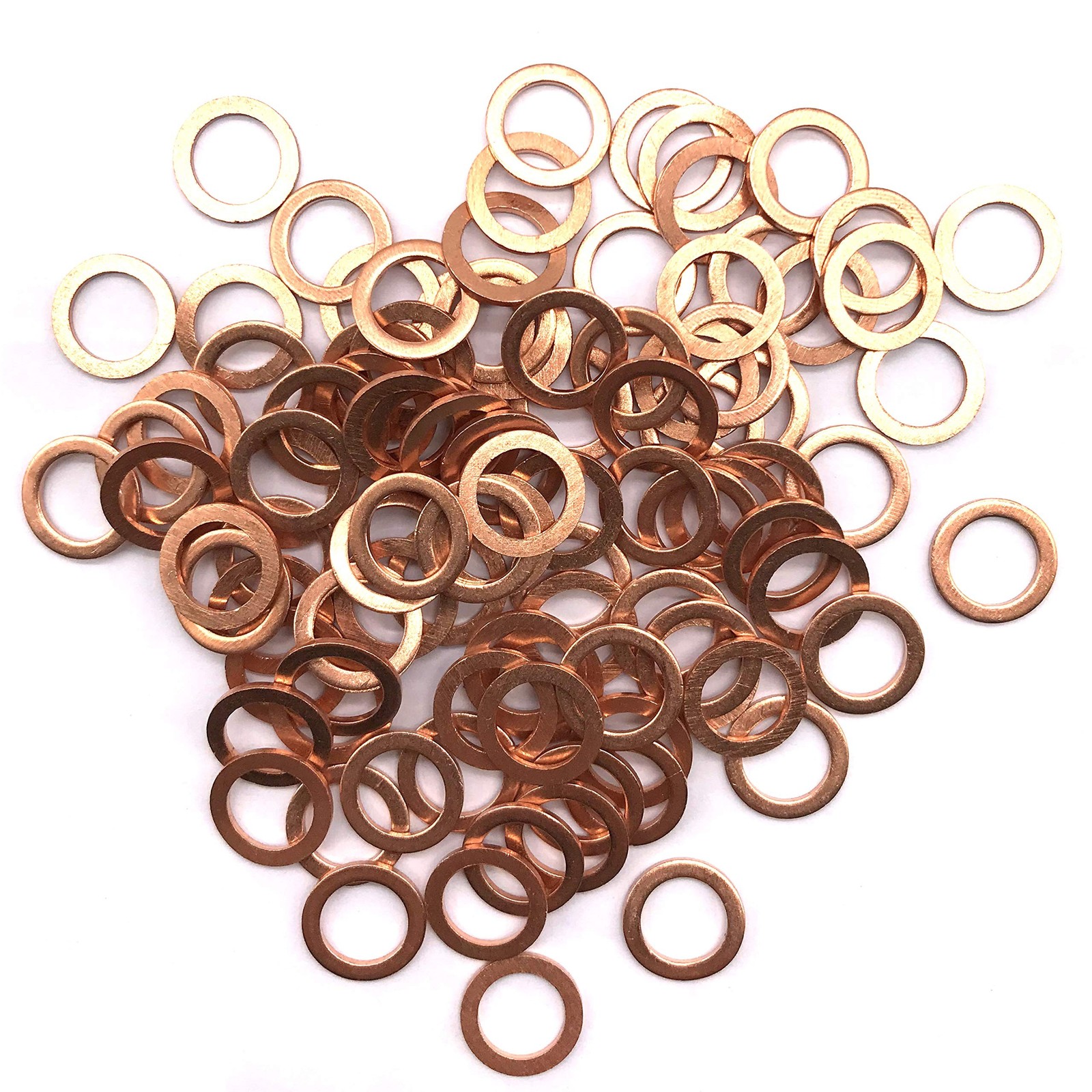 M8 Flat Washer Copper Sealing Ring, 8mm ID 12mm OD 1mm Thickness Metric Seali…