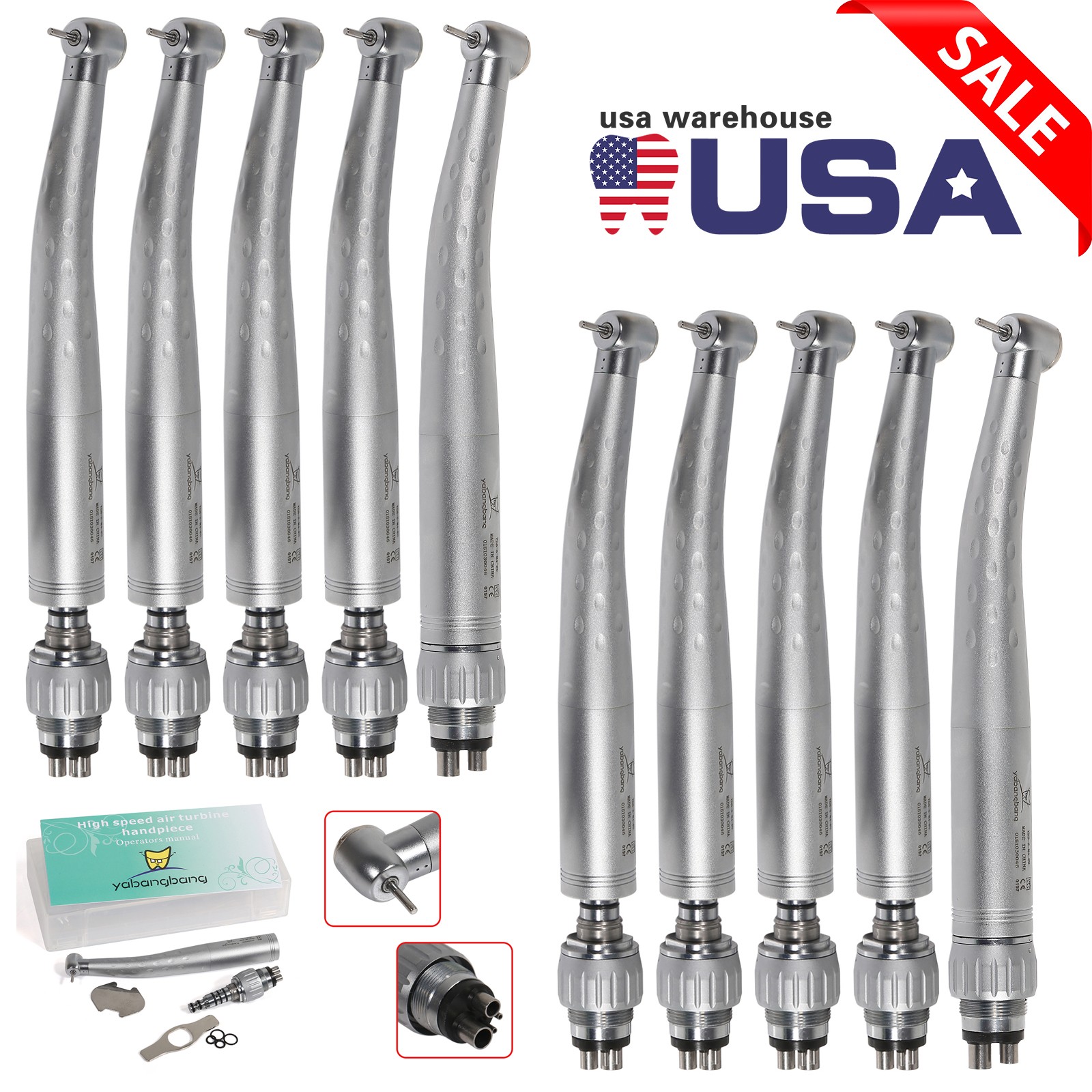 KaV Style Dental High Speed Handpiece with 4 Hole Quick Coupler 360° Swivel