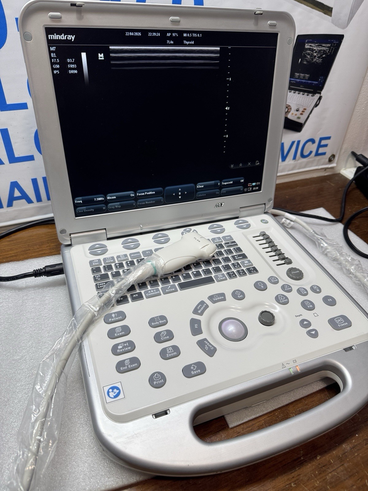 Mindray M7 With Linear Transducer 7L4S (YOU WILL RECEIVE WHAT IS IN THE PICTURE)