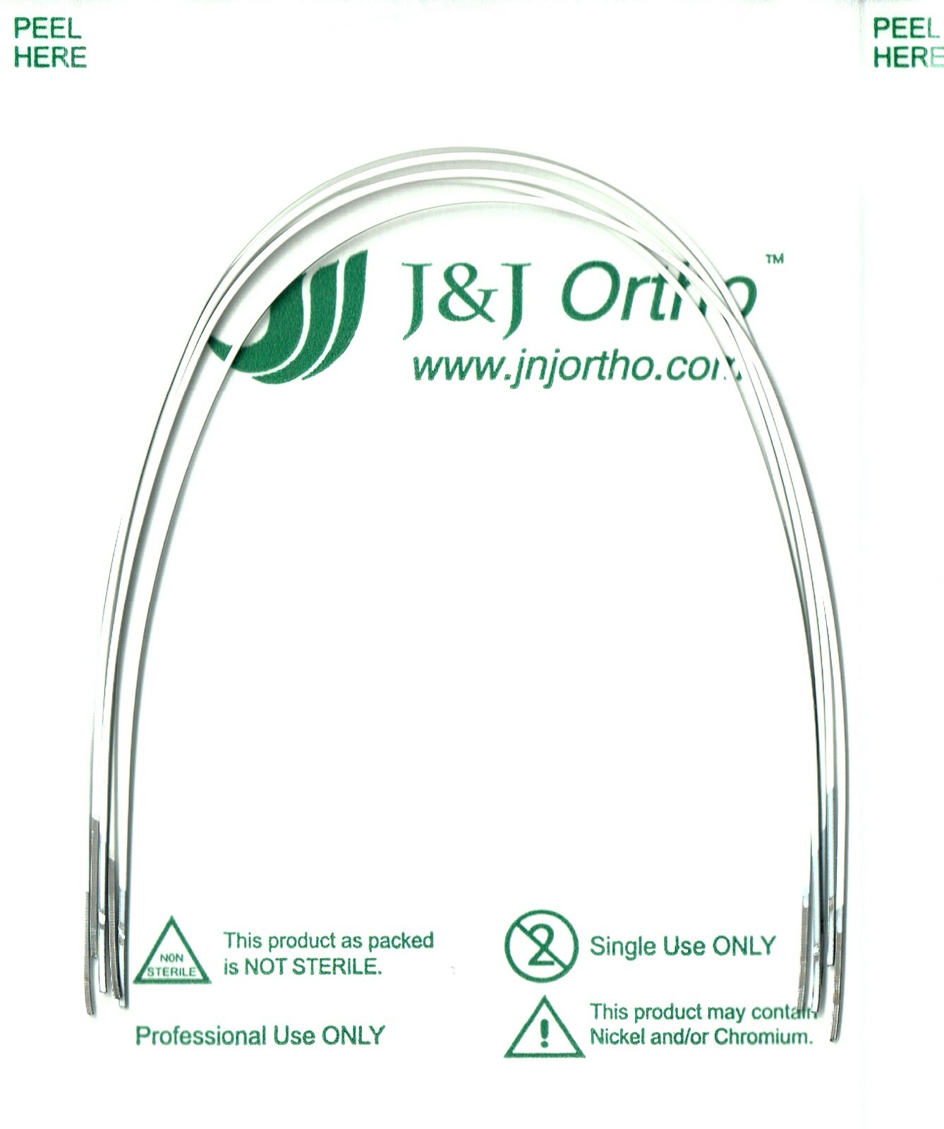 J&J Ortho™ Orthodontic White Coated Arch Wire Ovoid / Natural Optional (5/pk)