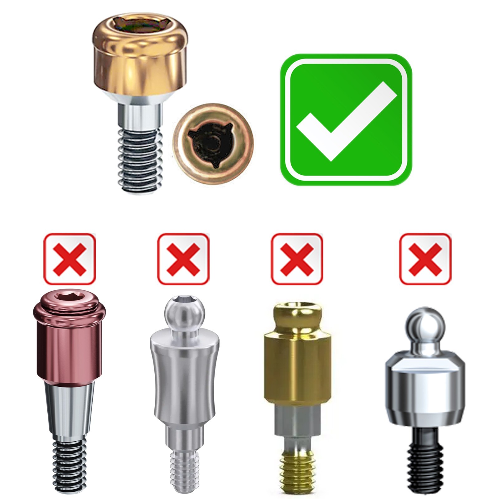 Dental Overdenture Locator Implant Abutment Retention male Cap processing Insert
