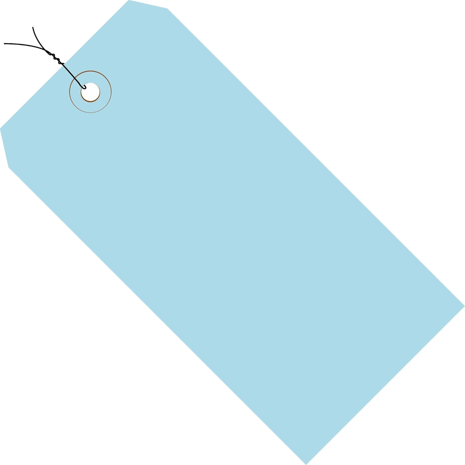 Wired Shipping Tags, 4 3/4″ X 2 3/8″, 13 Pt, Light Blue, with Reinforced Eyelet,
