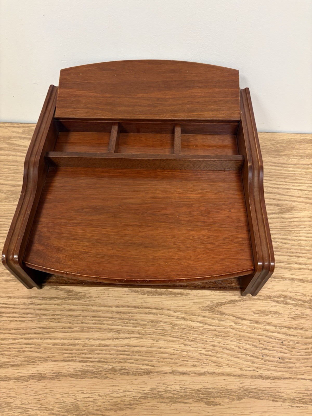 Vintage Ligna Furniture Wooden Desk Organizer with Drawer – Made in Indonesia
