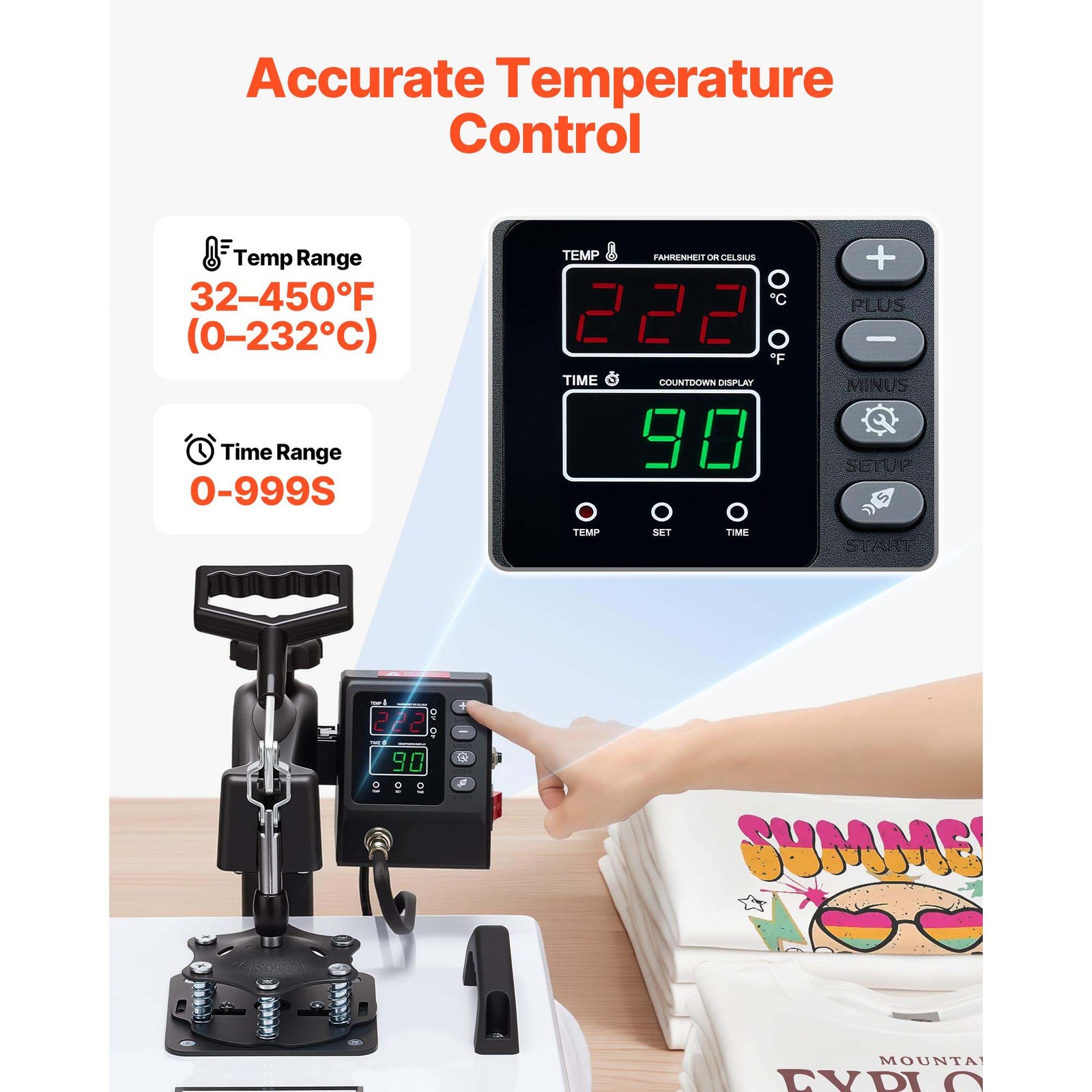 Uimoso Heat Press Machine Multifunctional Sublimation Tool for T-Shirts and Hats