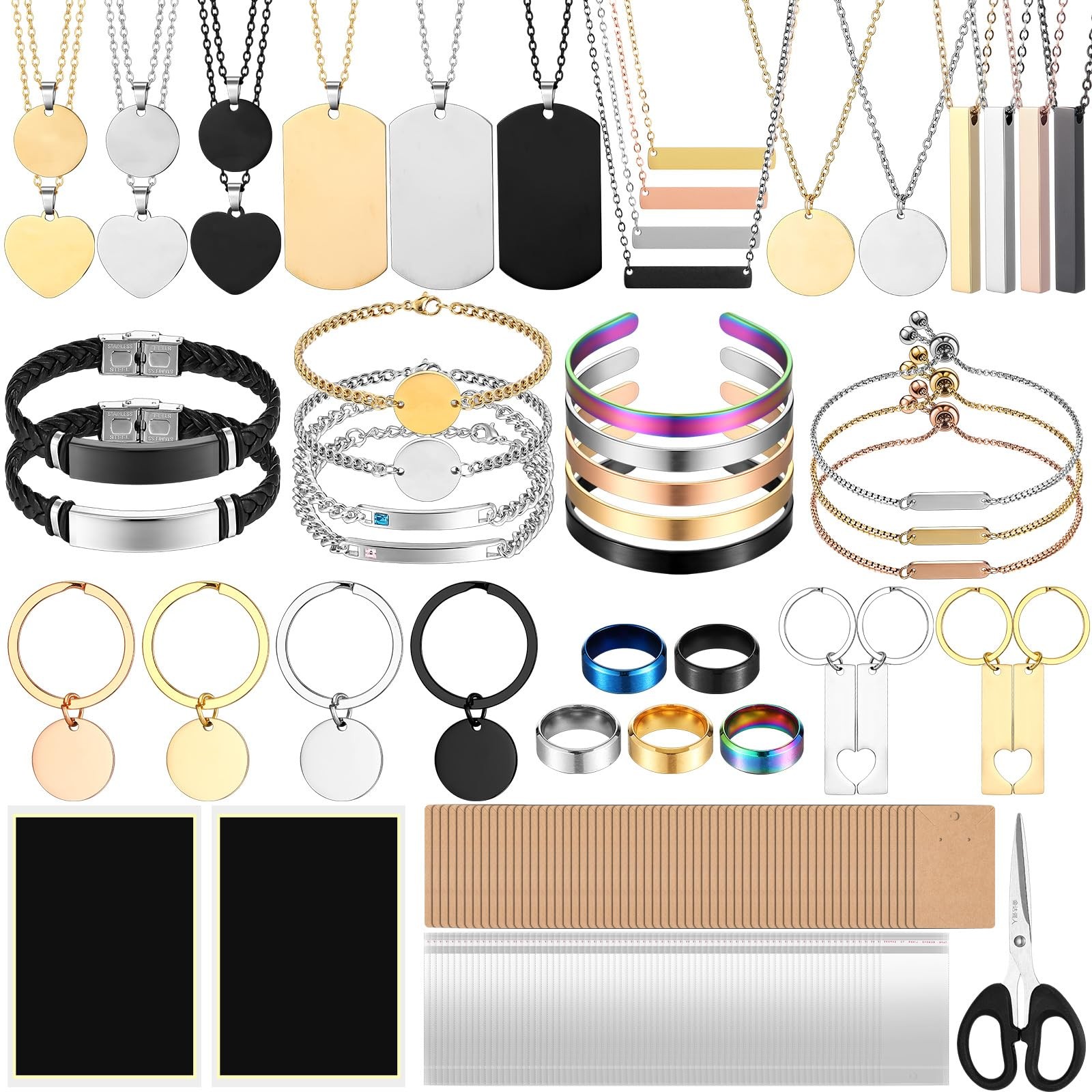 99 Pcs Laser Engraving Materials Bulk Include 46 Jewelry Making Engraving Kit…
