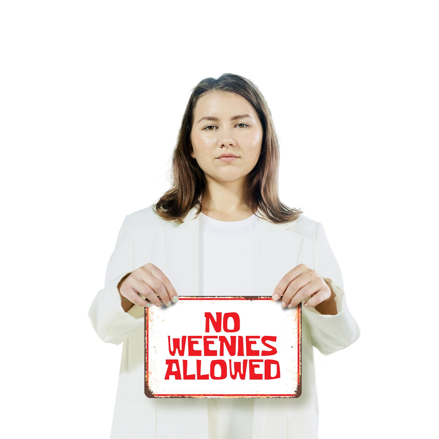 No Weenies Allowed Novelty Sign Fun Gift Durable Weatherproof