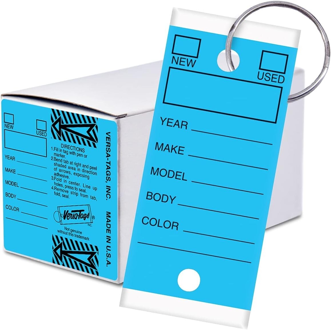 Self Laminating Self Protecting Key Tags with Rings (250per Box) Pick Your Color