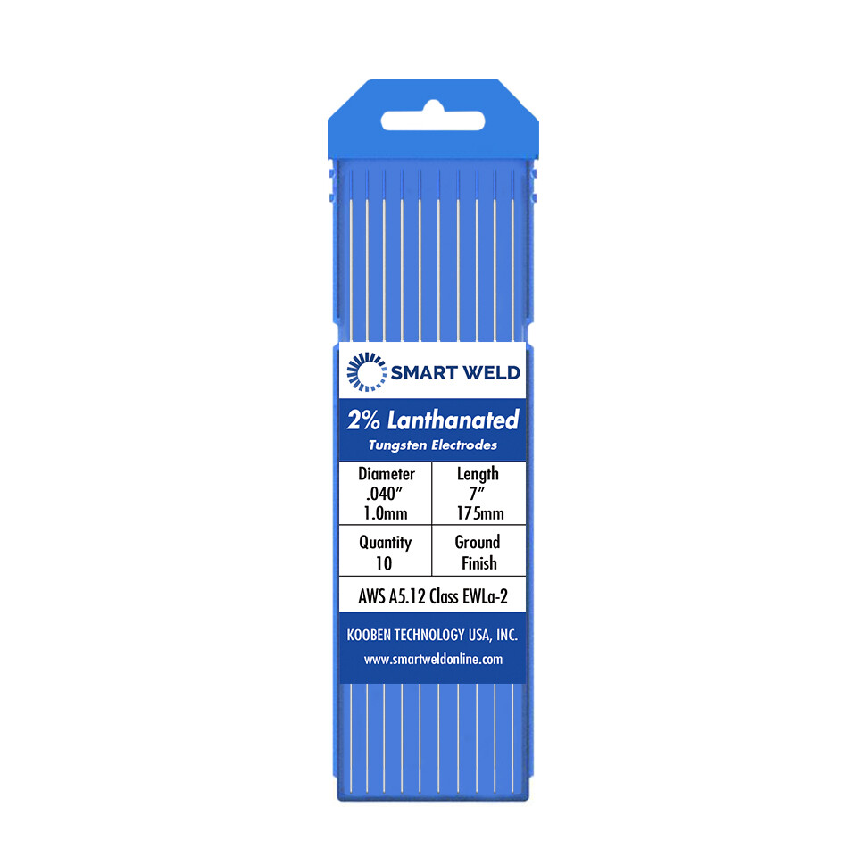 2% Lanthanated TIG Welding Tungsten Electrodes .040″ Blue EWLa-2 WL20 10 pack
