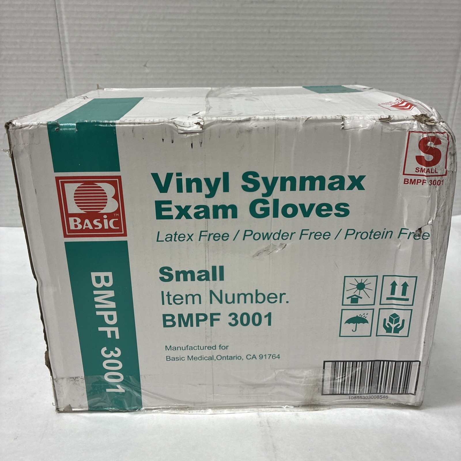 Basic BMPF3001 Vinyl Synmax Exam Gloves – Small. 1,000 Pack