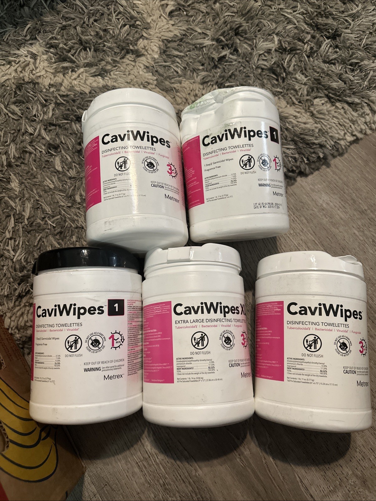5-Metrex Caviwipes Towelettes Wipes 160ct Canister Exp-02/01/2026 Different Kind