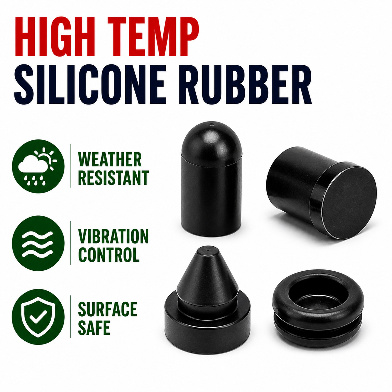 3mm Silicone Vacuum Caps Blanking Caps Masking Caps Tubing Caps Black