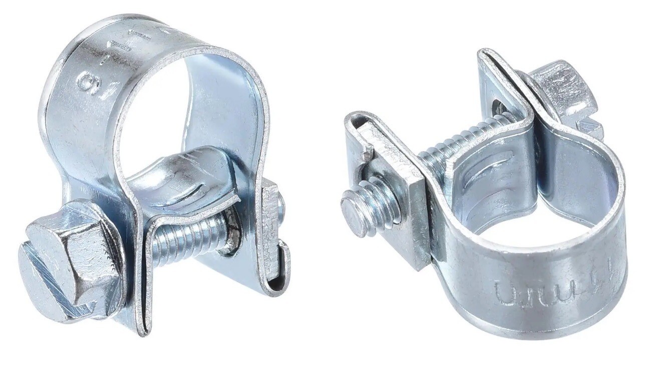 9-11mm (0.35-0.43’’) Fuel Injection Hose Clamp Zinc Steel Fuel Line Clamp 100Pcs