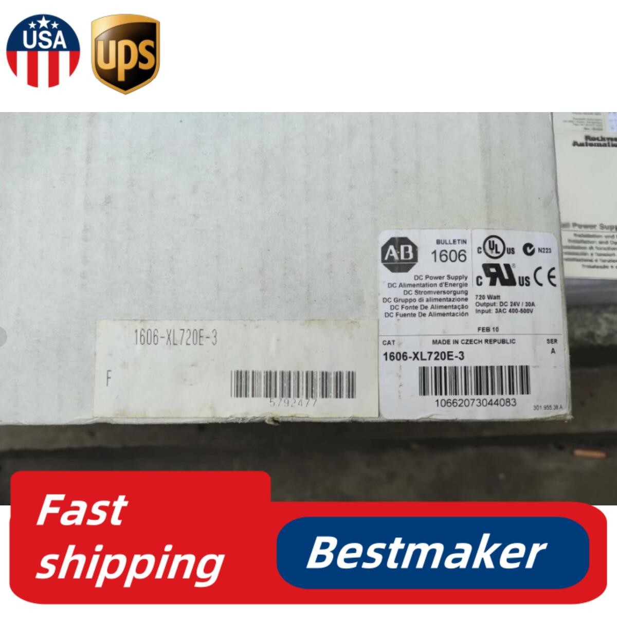 Allen Bradley 1606-XL720E-3 /A AC/DC 720W 24-28VDC Power Supply 3-P 480V Input