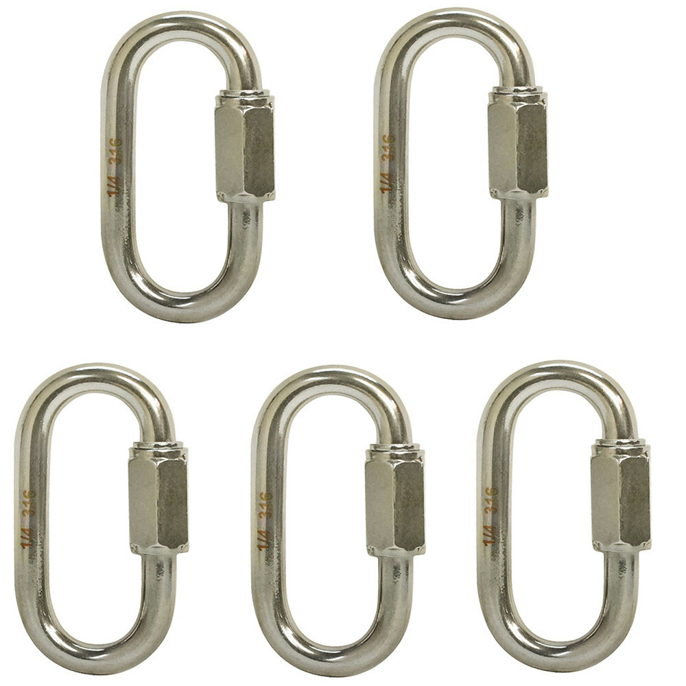 5 PC 1/4″ Quick Link Chain Rigging Marine Stainless Steel Type 316 Grade