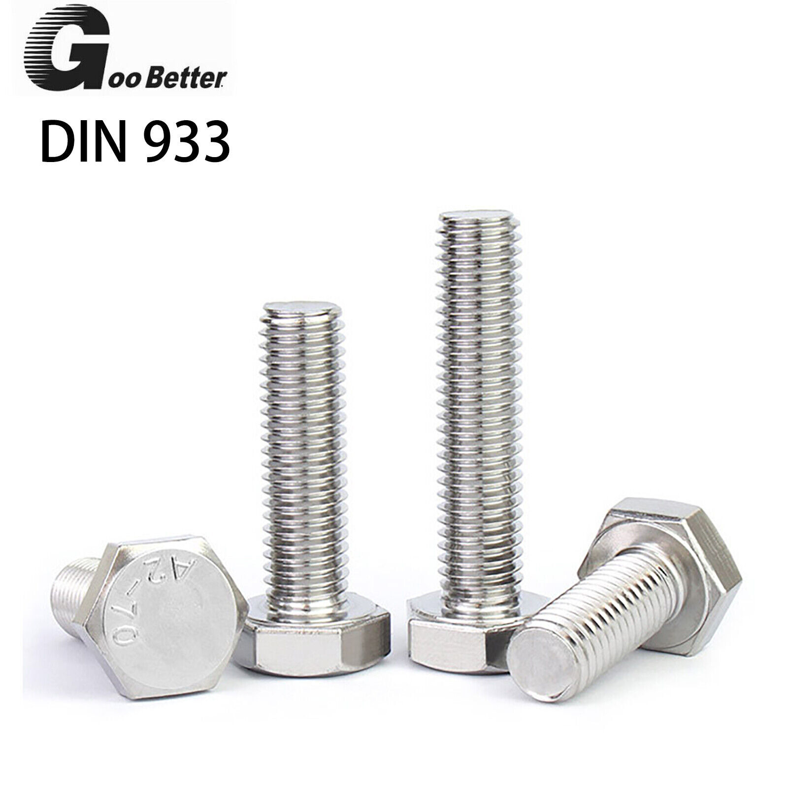 Hexagon Head Fully Threaded Set Screws A2 Stainless Steel Bolts M4 M5 M6 M8