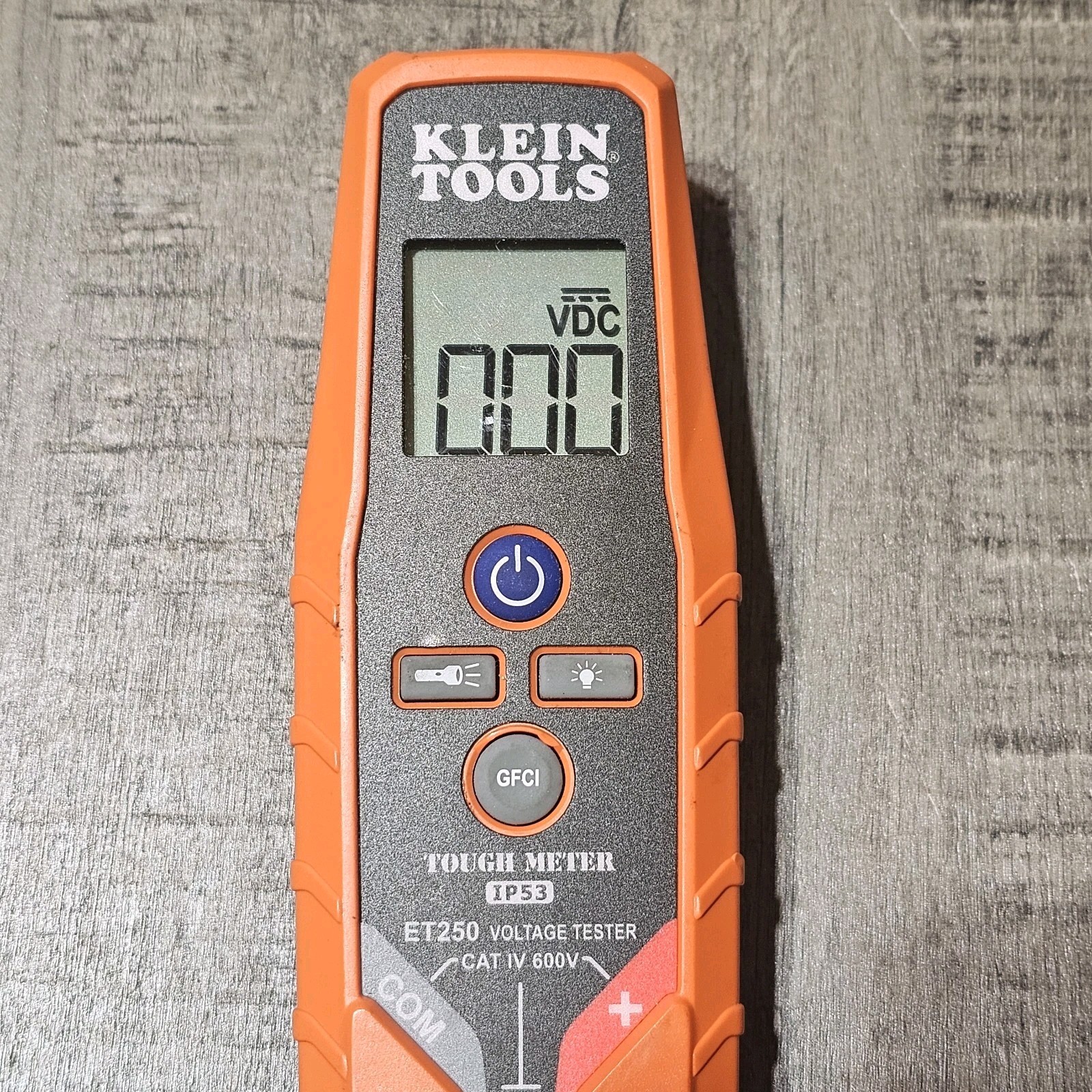 Klein Tools Tough Meter IP53 ET250 Voltage Tester Cat IV 600V No leads