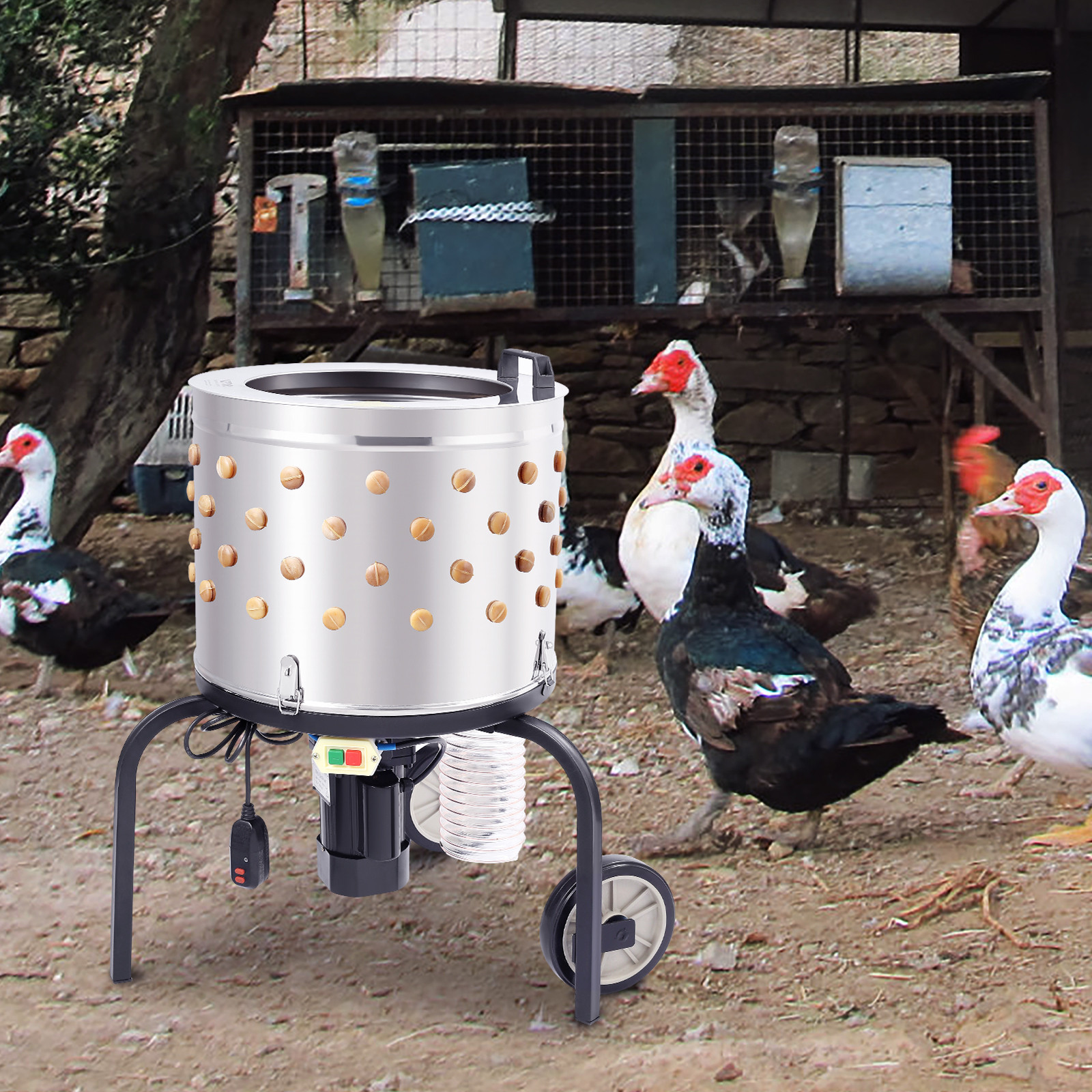 VEVOR Chicken Plucker Machine Feather Plucker Stainless Steel Drum 280RPM Motor