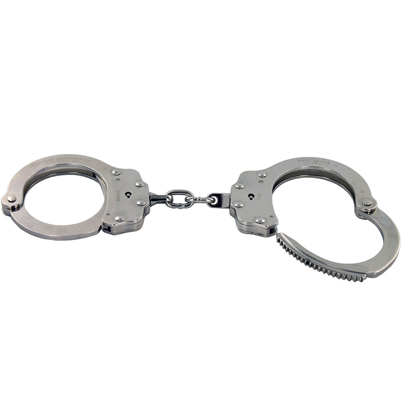 Peerless Model 700C Chain Handcuffs & Keys 700N Cuffs Nickel Lifetime Warranty