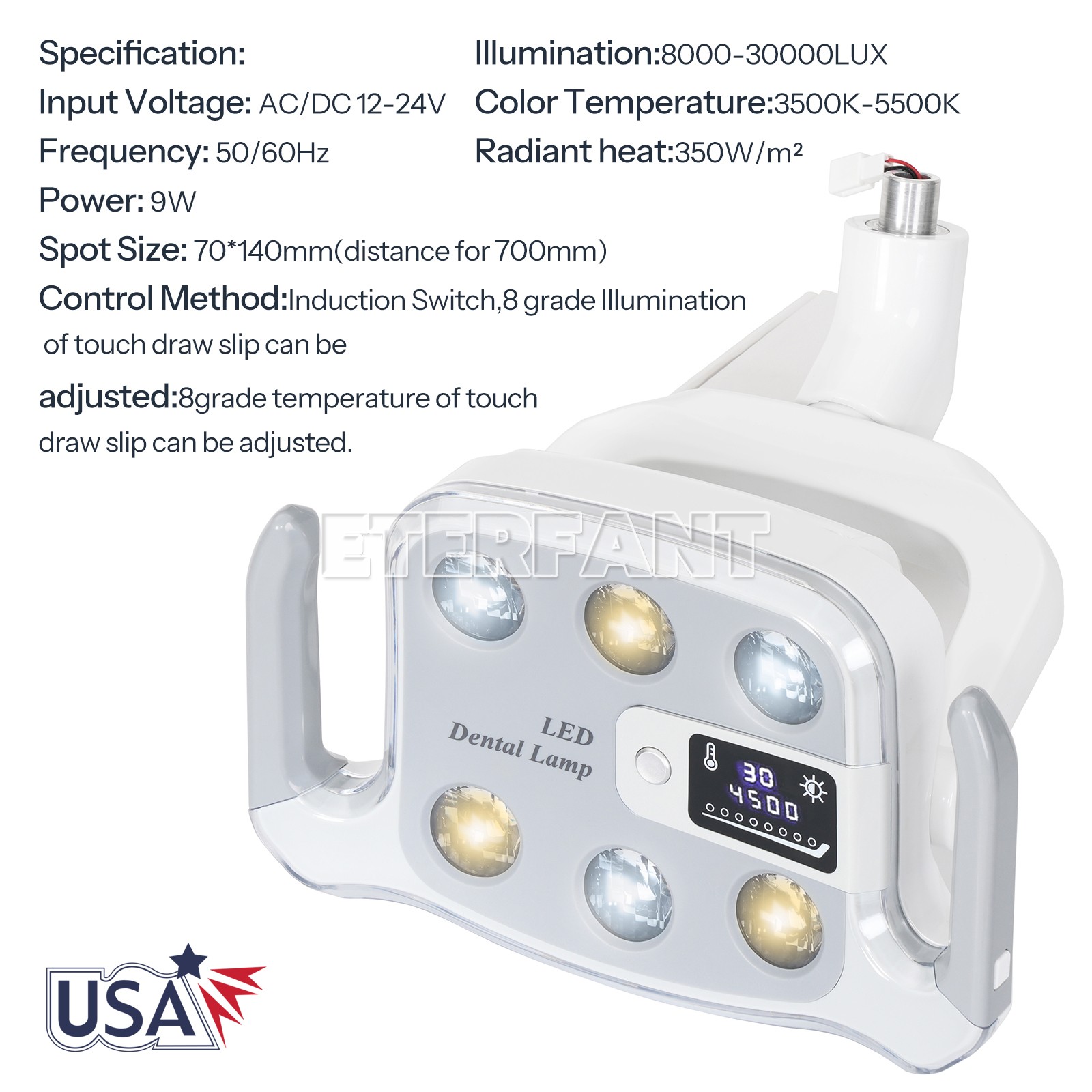 ETERFANT Dental LED Oral Surgical Lamp Induction Light Exam Operating Lamp US