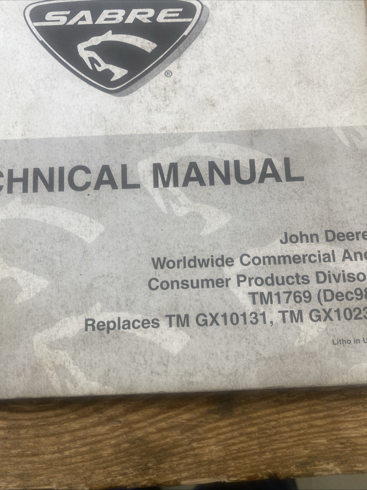 John Deere Sabre Lawn Tractor Technical Manual TM1769
