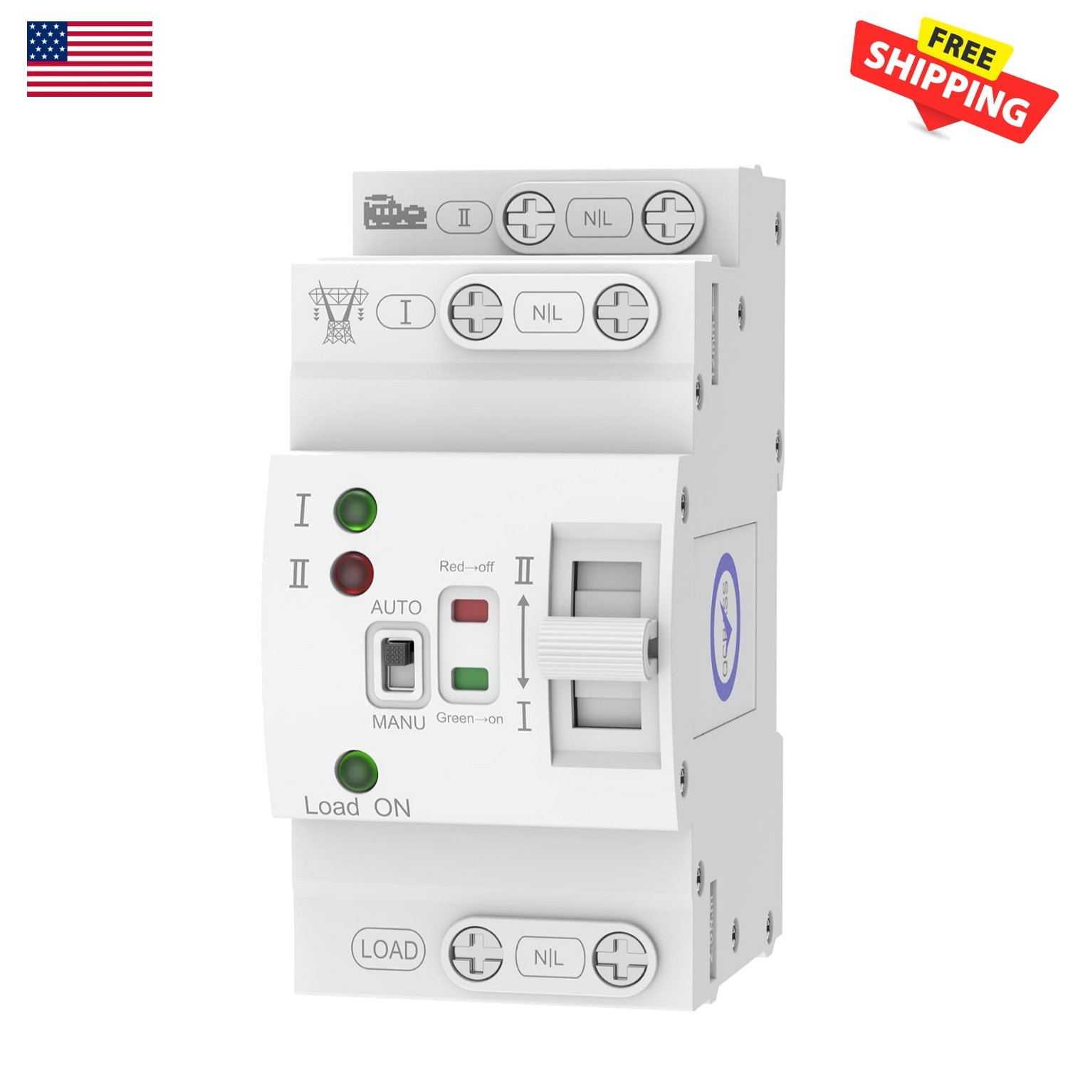 Automatic/Manual Power Transfer Switch 2P 63A for Reliable Energy Supply
