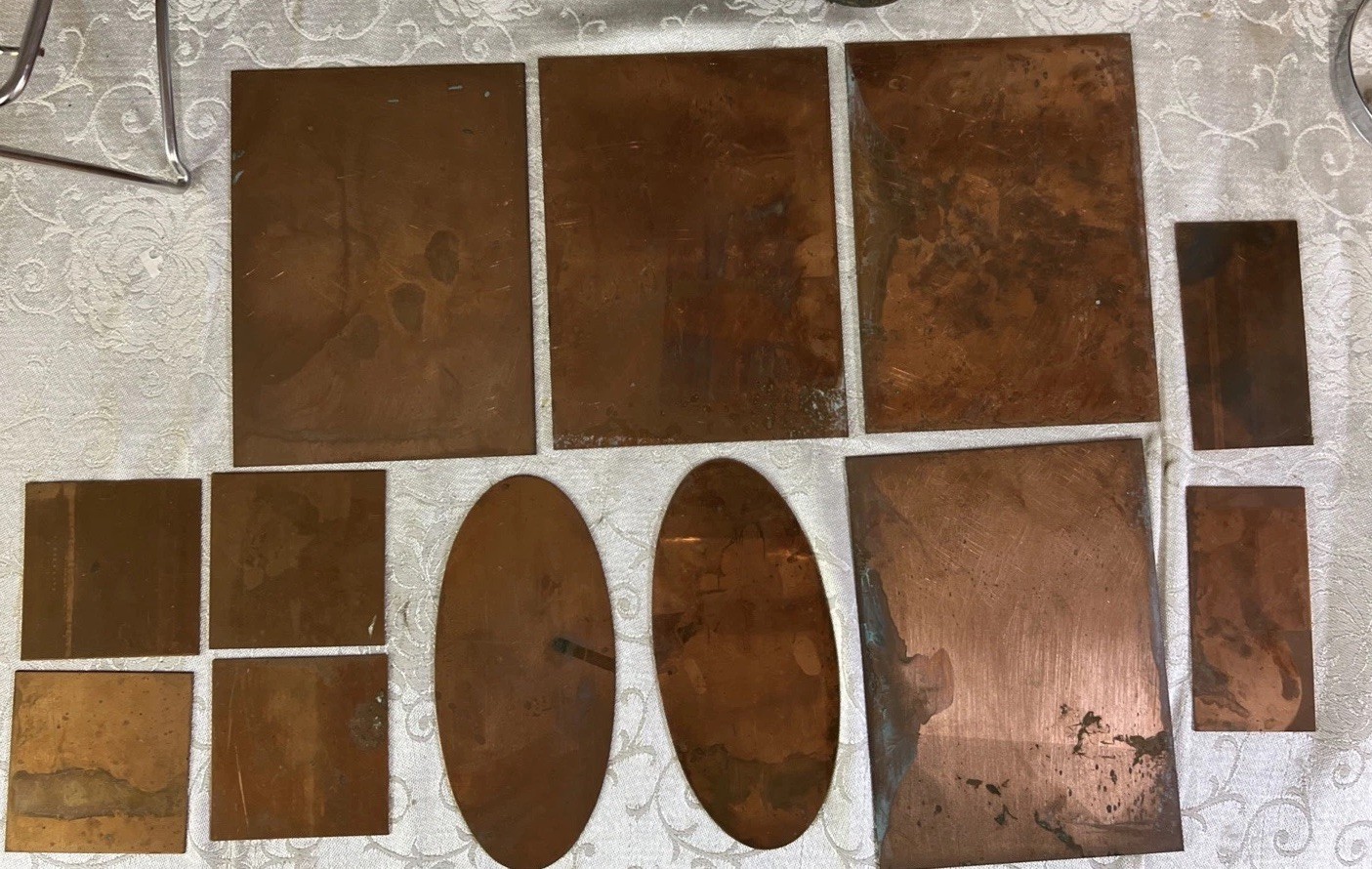 11 Pieces Copper Sheets Plates for Crafts/ Enamel Various SizesNew/old Inventory