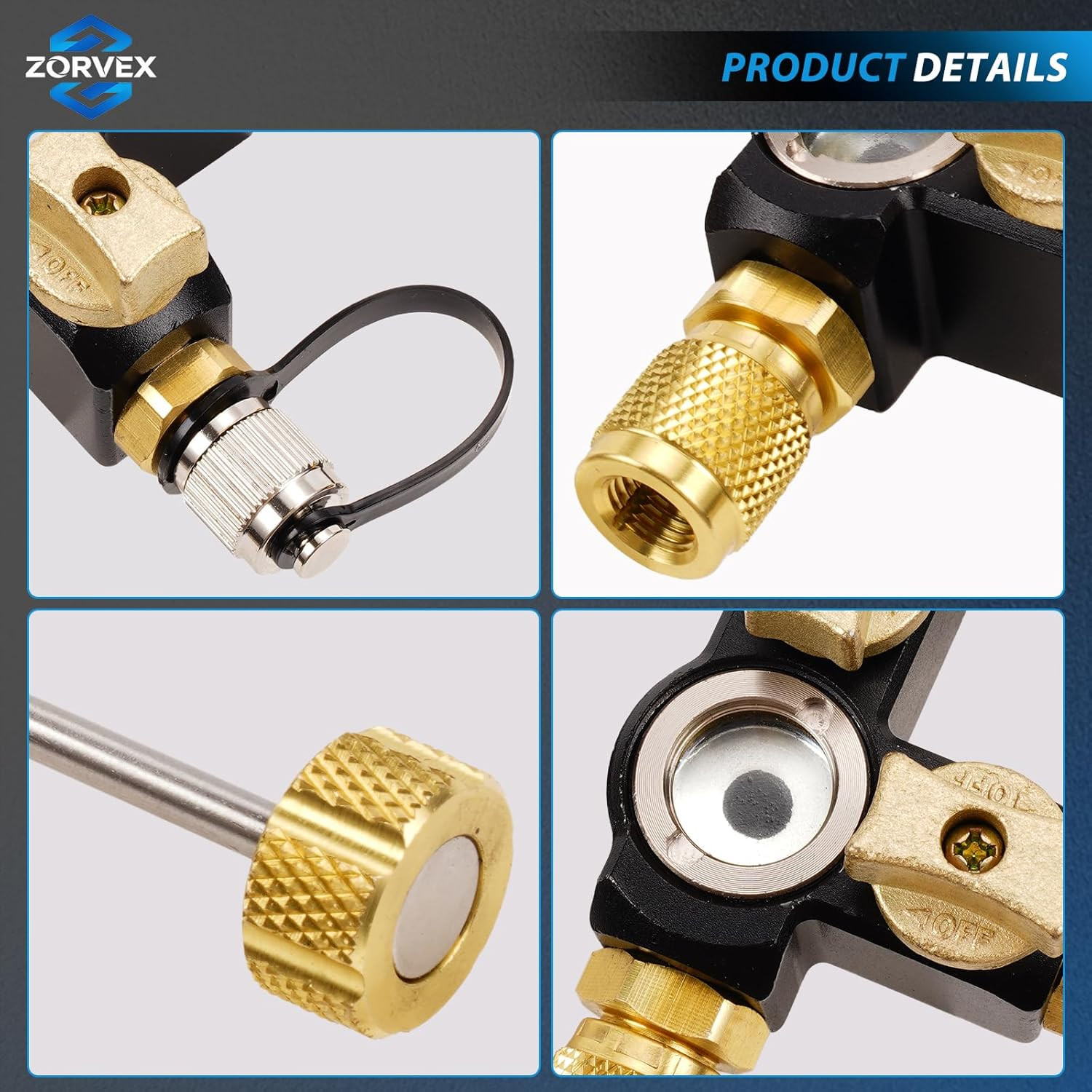 VC2G 1/4″ Valve Core Removal Tool Dual Valve with Sight Glass – Vacuum-Rated 20