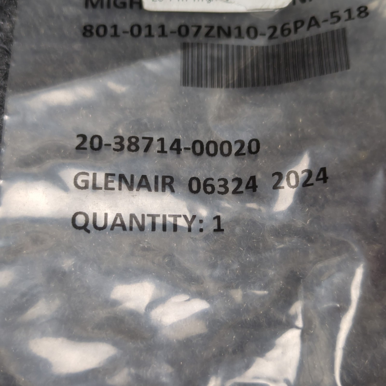 Glenair 801-011-07ZN10-26PA-518 Circular Connector 26 Pin MIL Spec Receptacle
